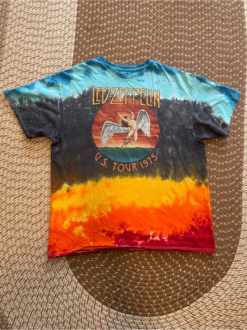 Led Zeppelin Short Sleeve Tie-Dye Tee in Blue, Black, Yellow, Orange, Red